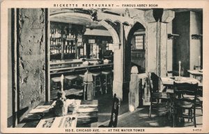 Ricketts Restaurant Famous Abbey Room Chicago IL Postcard PC446