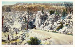 Vintage Postcard Silver Gate and Terrace Mountain, Yellowstone Park, WY  E04