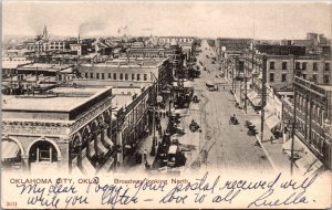 Postcard Overview of Broadway, Looking North in Oklahoma City, Oklahoma
