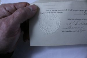 Vintage 1905 Proof of Claim with Notary Stamp Fenton, MI