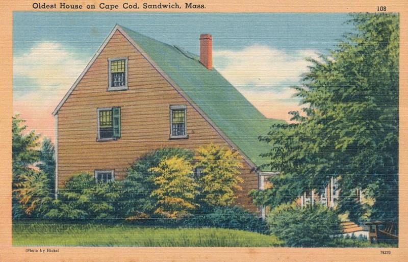 Oldest House on Cape Cod at Sandwich, Massachusetts - Linen