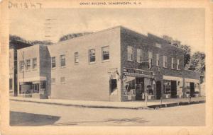 Somersworth New Hampshire birds eye view Grant Building antique pc Z19715