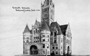 Court House, Greenfield, Indiana Antique Postcard (T3534)