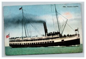 Vintage 1910's Postcard Steamer Cabrillo Leaving for Santa Catalina California