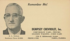 Tampa FL Dempsey Chevrolet Dealership 1720 E. Hillsborough Avenue Postal Card