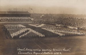 Sheffield Coronation Pageant Military Union Jack Flag Real Photo Old Postcard