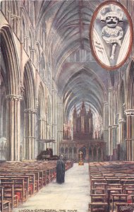 Lincoln Cathedral The Nave Lincolnshire UK Tuck Oilette 1910c postcard