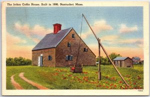 VINTAGE POSTCARD THE JETHRO COFFIN HOUSE LOCATED AT NANTUCKET MASSACHUSETTS 1952