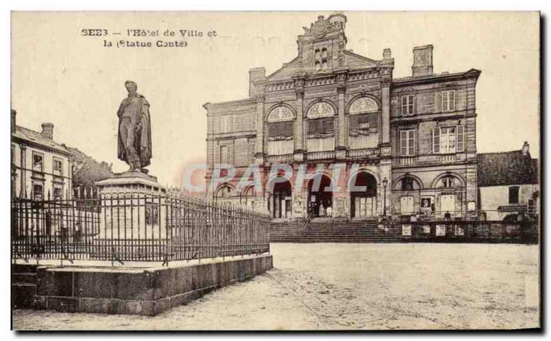 Postcard Old City Hotel I and Conte Statue