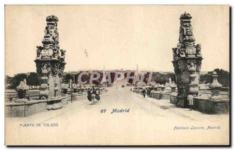 Old Postcard Madrid Puente de Toledo