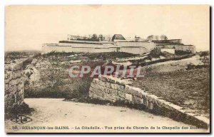Old Postcard Besancon les Bains View from The Citadel path Chapelle des Buis