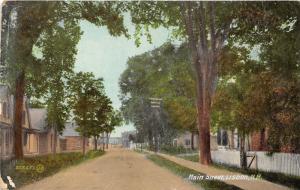 Lisbon New Hampshire~Main Street~Residential Section~White Picket Fence~c1910 PC