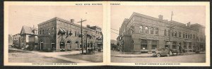 White River Jct. Views 1912 & 1927 1st National Bank Horse & Wagon Postcard