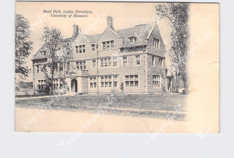 PPC POSTCARD MISSOURI COLUMBIA READ HALL LADIES DORMITORY UNIVERSITY OF MISSOURI