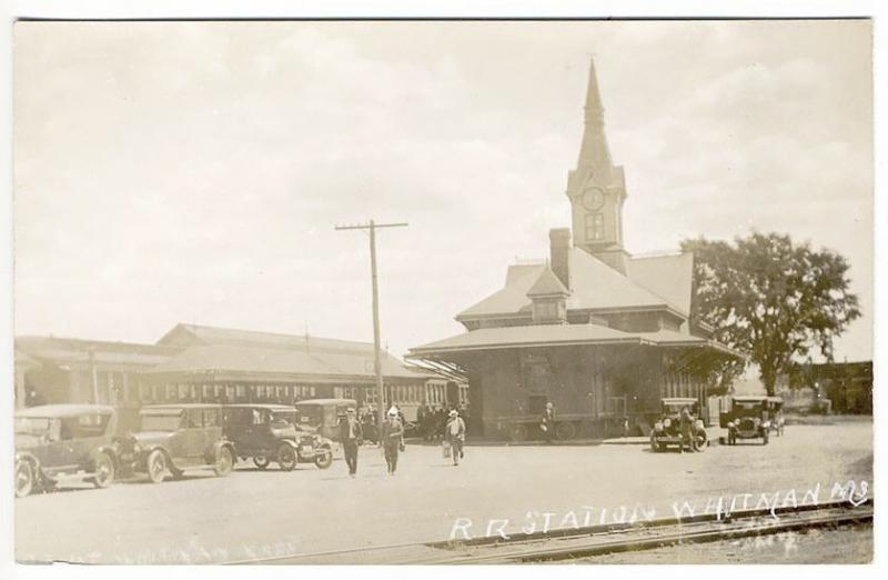 Whitman MA Railroad Station Train Depot RPPC Real Photo Postcard