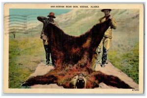 1945 Kodiak Bear Skin Kodiak Anchorage Alaska AK Posted Vintage Postcard