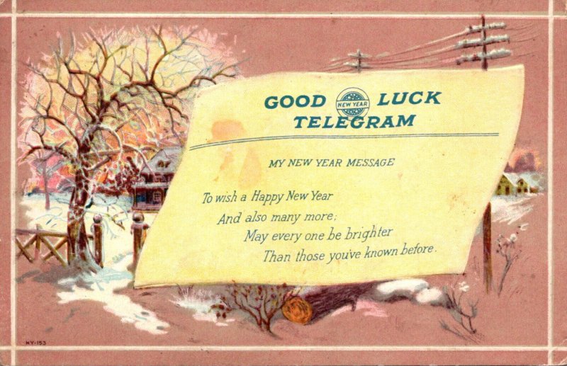 New Year Message Good Luck Telegram 1951