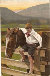 Chums.  Boy and hias Horse Tuck Rapholette Grosso Man's Best...