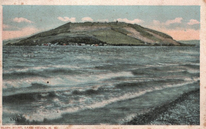 Vintage Postcard 1920 Bluff Point Overlooking Mountains Lake Keuka New York NY