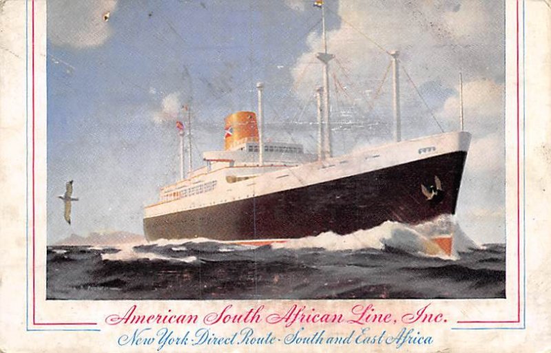Ship American So African Line Ship Unused 