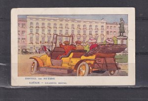 BELGIUM, LIEGE, HOTEL de SUEDE, LEADING HOTEL, 1912 ppc., Liege to France.