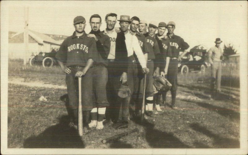 Baseball Team Posing - Crookston NE Written on Back c1910 Real Photo Postcard