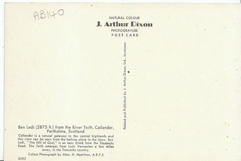 Scotland Postcard - Ben Ledi from River Teith - Callander - Perthshire   AB140