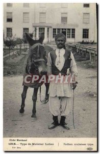 Postcard Old Army Type Indian Muleteer