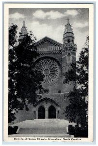 c1920's First Presbyterian Church Greensboro North Carolina NC Postcard 