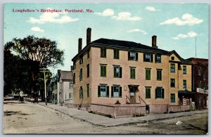 Vtg Portland Maine ME Longfellow's Birthplace 1910s Old View Postcard