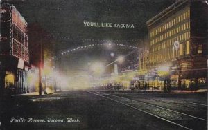 Washington Tacoma Pacific Avenue At Night