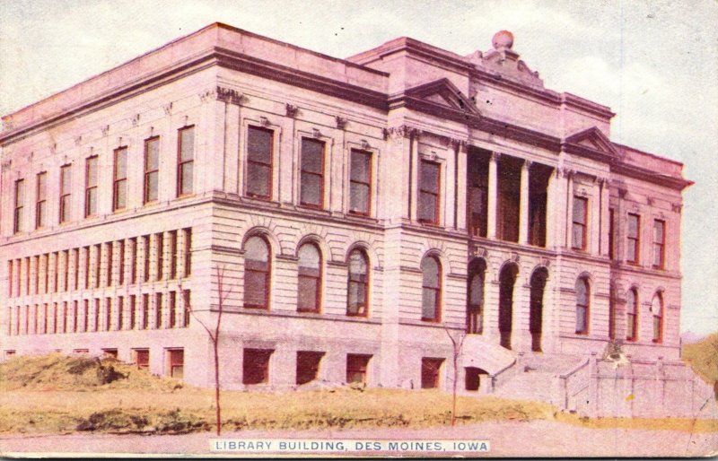 Iowa Des Moines Library Building 1910