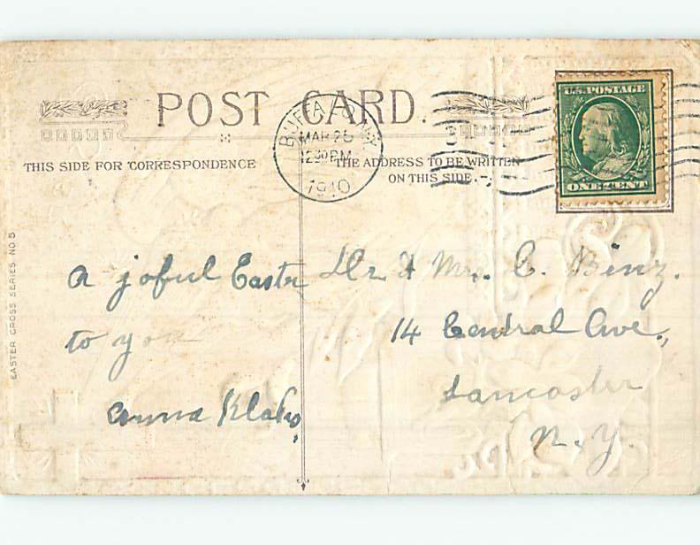 Divided-Back Easter PRETTY ANGEL BLOWING A HORN o5746
