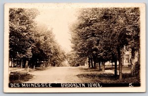 Brooklyn IA~Des Moines St~Homes~Hitching Posts~Campbell & Patton Died RPPC 1914