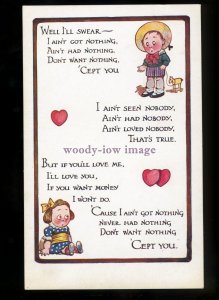 ch0451 - Children - Katchy Series - Childs Love Poem from Him to Her - postcard