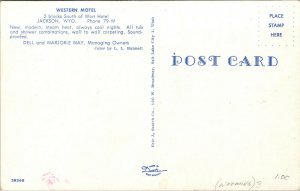 Vtg 1950s Western Hotel Jackson Wyoming WY Chrome Postcard