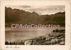 Modern Postcard Aix les Bains City Beach and Mont du Chat