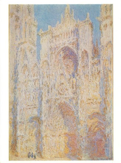 Rouen Cathedral, West Facade, Sunlight 1894 by Monet Art Postcard