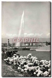 Old Postcard Geneve Quai and water jet