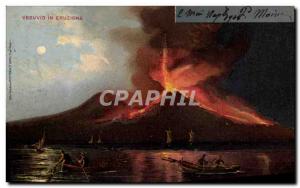 Postcard Old Volcano Vesuvio in eruzione