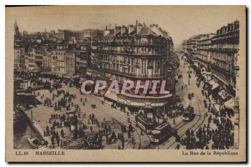 Postcard Old Marseille La Rue de la Republique