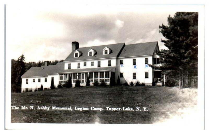 RPPC Ashby Memorial Legion Camp, Tupper Lake, NY Real Photo Postcard *5H7