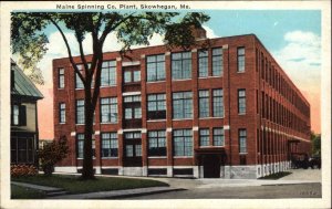 Skowhegan Maine ME Factory Plant Mill Maine Spinning Co c1920s Postcard