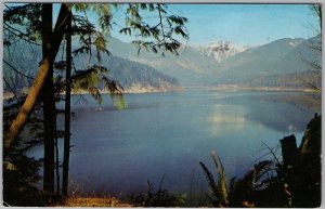 1962 Capilano Lake Cleveland Dam Vancouver BC The Lions Chrome Postcard H82