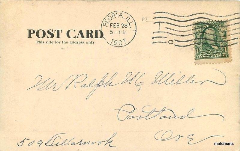 1907 Peoria Illinois Old Settlers Cabin Glen Oak undivided postcard 385