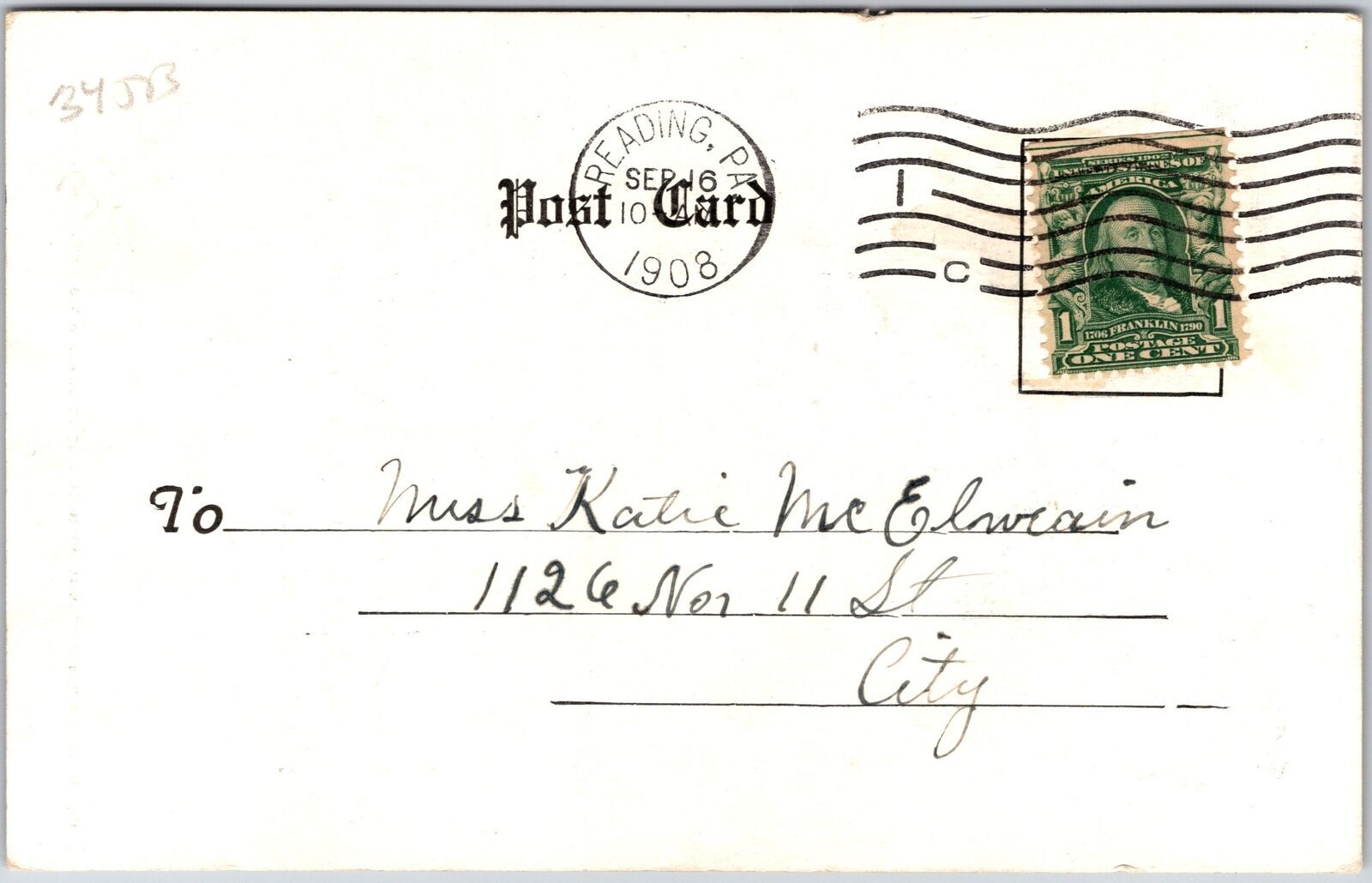 1908 "We Miss You" Letter To A Friend Vacant Place Antique Photo Posted