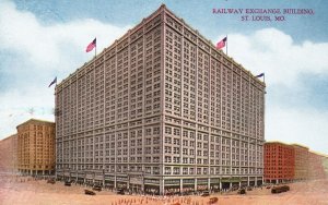 Vintage Postcard Railway Exchange High Rise Office Building St. Louis Missouri