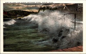 Maine Naples Surf On Long Lake During September Storm