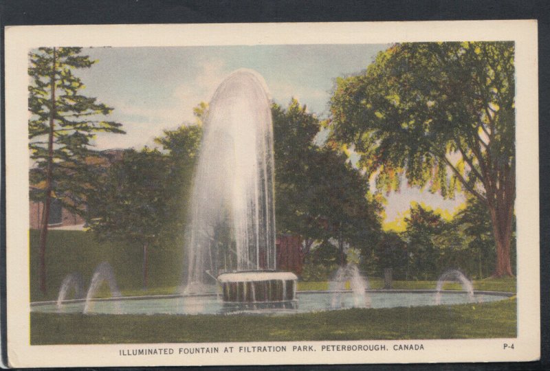 Canada Postcard - Illuminated Fountain at Filtration Park, Peterborough  RS16358