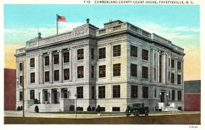 Vintage Postcard 1920s Cumberland County Court House Fayetteville North Carolina